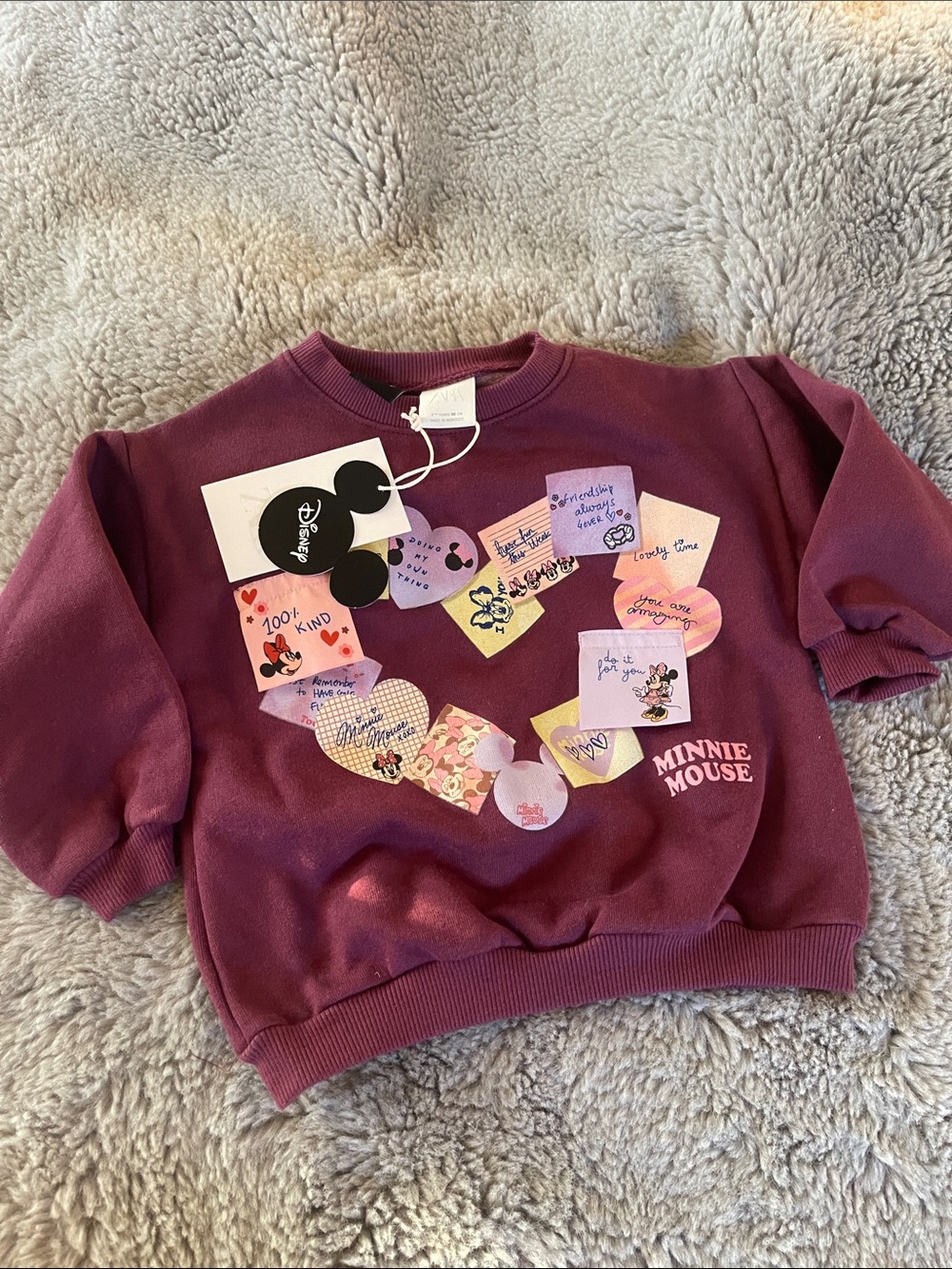 Zara Kids Disney Minnie Mouse Lift A Flap Baby sweater Sz 18M NEW